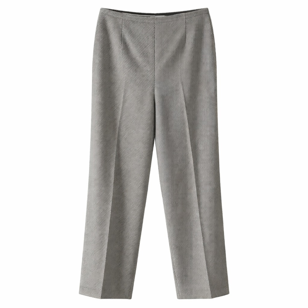 Carlisle Cotton Silk Blend Trouser Dress Pant Gray Tapered High-Rise